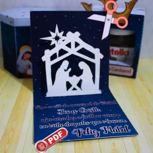 Arquivo pdf Cartão Natal Azul para Tesourete