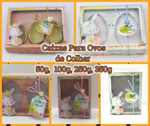 Arquivo Silhouette Caixas Ovos de Colher Meninas e Meninos