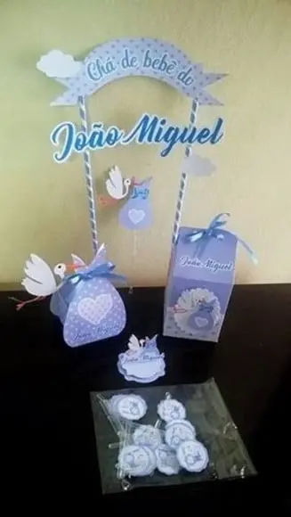 Arquivo de Corte Kit Cha de Bebê Menino Cegonha