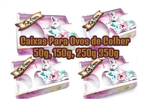 Arquivo de Corte Caixas Ovos de Colher 50g, 150g, 250g, 350g