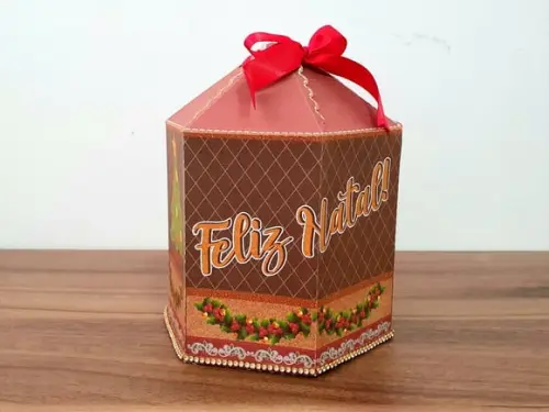 Molde para Corte Caixa Panetone 500g Natal