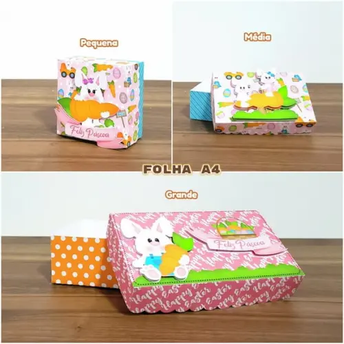 Arquivo de Corte Caixinha Doces e Presentes Páscoa Feliz
