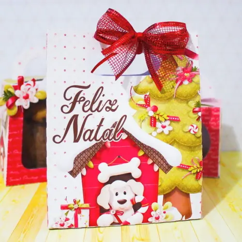 Molde para Corte Sacolinha Presente Natal