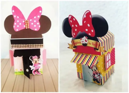 Arquivo Silhouette Caixa Casinha Minnie