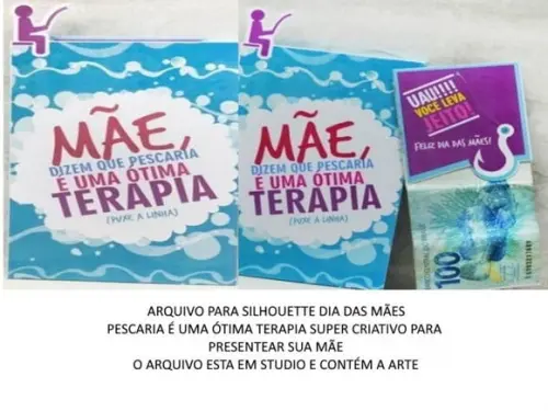 Arquivo Silhouette Caixa Pescaria Dia das Mães