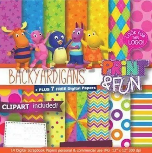 Kit Papel Digital Scrapbook Backyardigans