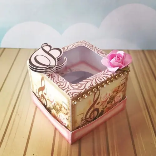 Molde para Corte Caixinha para 1 Doce Aniversário 15 Anos