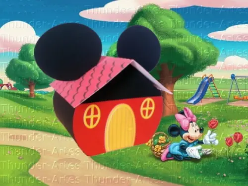 Arquivo Silhouette Casinha do Mickey e Minnie