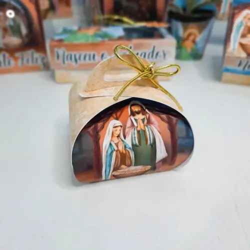 Arquivo Silhouette Caixa 1 Bombom Natal Familia Santa