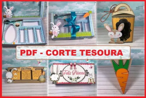 Arquivo (pdf) Kit Páscoa Corte Manual Tesoura Tesourete