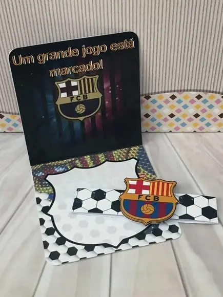 Arquivo de Corte Convite Infantil Futebol Barcelona