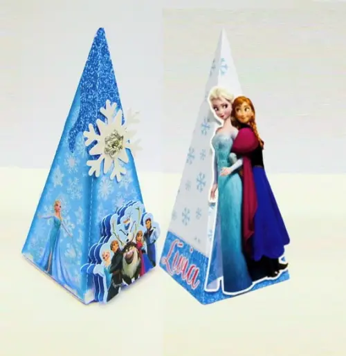 Arquivo Silhouette Caixa Cone Piramide Frozen