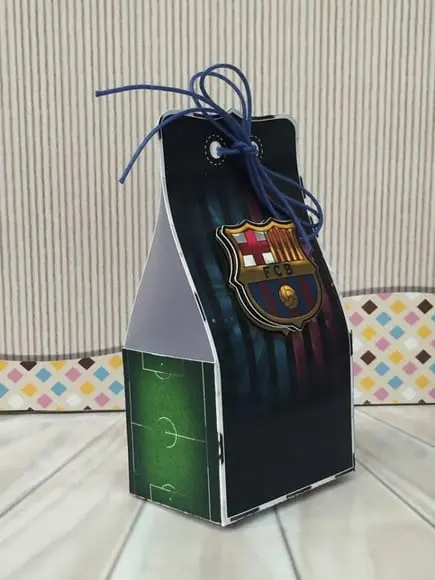 Arquivo de Corte Caixa Sacolinha Futebol Barcelona