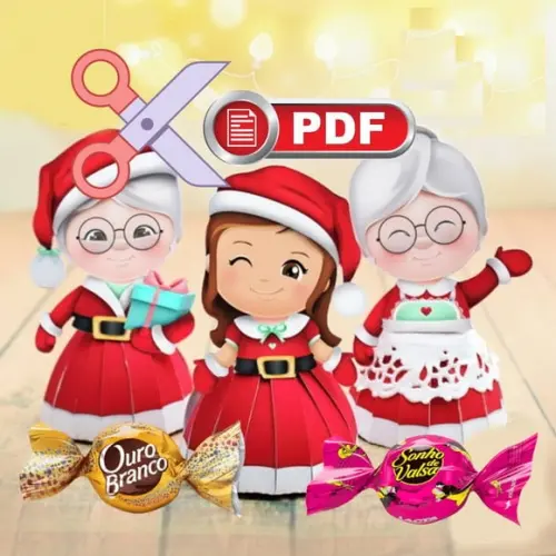 Arquivo pdf Porta Bombom Natal para Tesourete