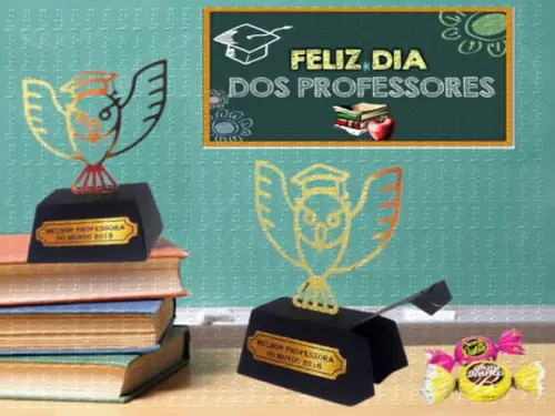 Arquivo Silhouette Caixa trofeu dia dos Professores