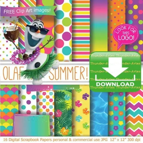 Kit Papel Digital Olaf Frozen