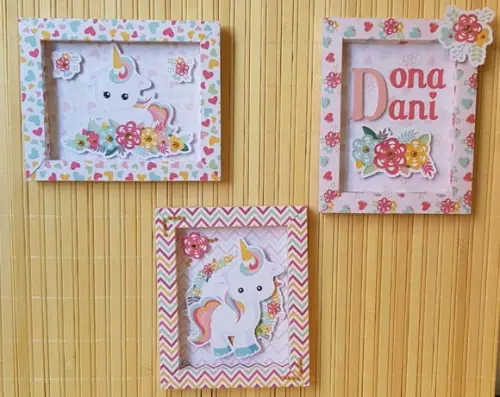 Arquivo Silhouette Quadro Decorativo Unicornio Quart