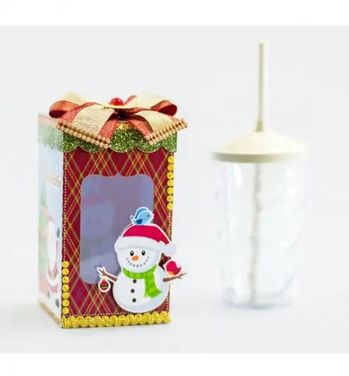 Arquivo Silhouette Caixa Copo com Canudo Natal