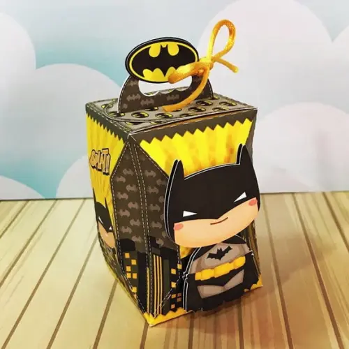 Arquivo Silhouette Caixinha cubo com alça Batman Cute