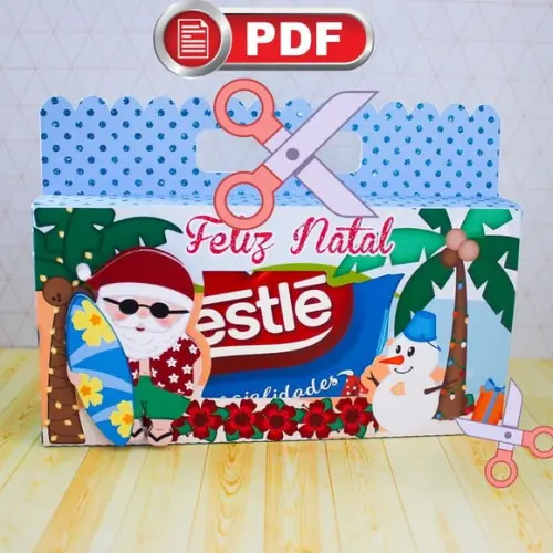 Arquivo pdf Capa Caixa de Bombom Ferias de Natal