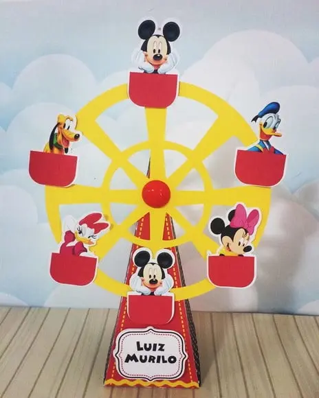 Arquivo Silhouette Caixa Piramide Roda Gigante Mickey