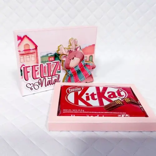 Molde para Corte Caixa Kitkat Natal