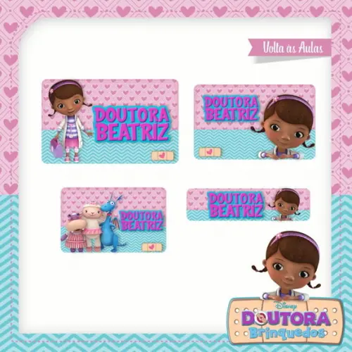 Arquivo de Corte Etiqueta Escolar Doutora Brinquedo