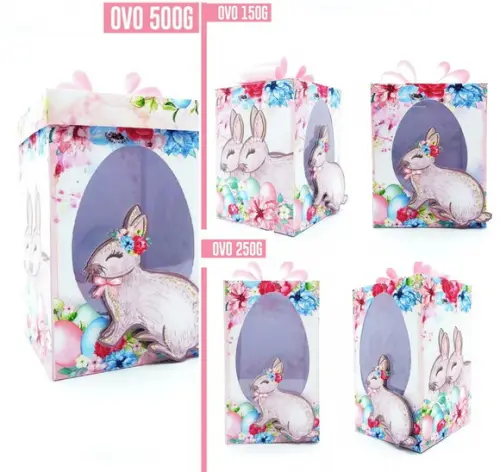 Arquivo Silhouette Ovos em Pé 150g, 250g, 500g Coelhinha
