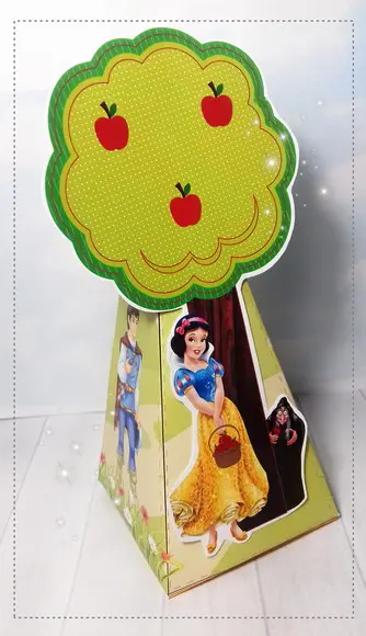 Arquivo Silhouette Caixa Piramide Arvore Branca de Neve