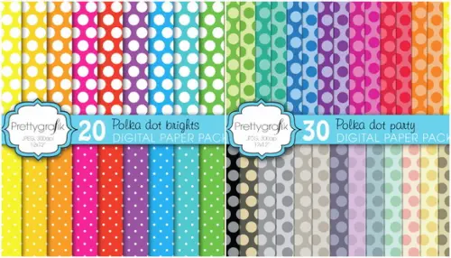 Kit Papel Digital Scrapbook Festa de bolinhas