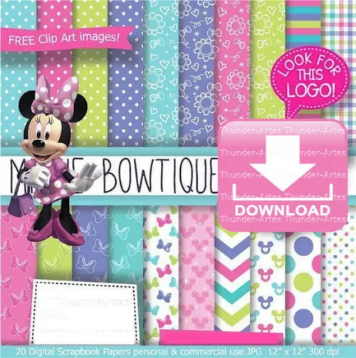 Kit Digital Papel - Minnie Boutique