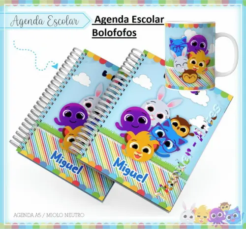 Arquivo Silhouette Etiquetas e Agenda Escolar Bolofofos