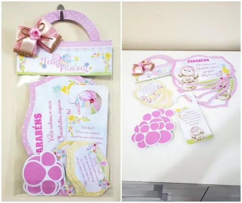 Arquivo Silhouette Kit Caça Ovos Pascoa Rosa Menina