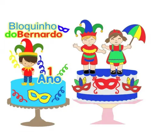 Topo de Bolo Carnaval Infantil Frevo