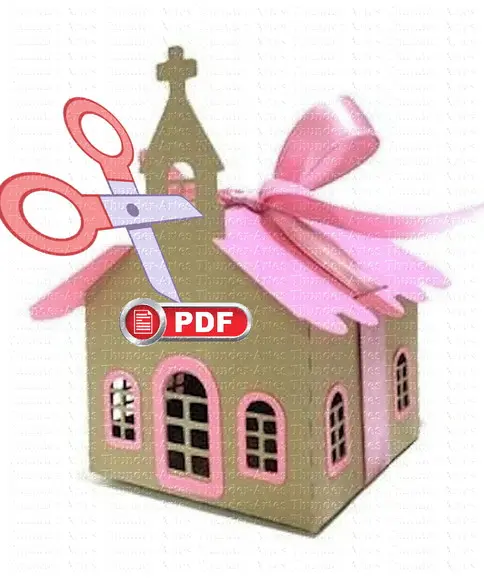 Arquivo (pdf) Silhouette Caixinha Igreja Corte Tesoura