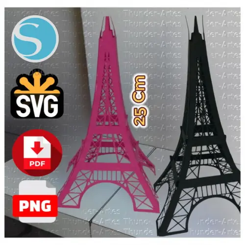 Torre Eiffel Paris - Arquivo de Corte Studo, Svg, Pdf, Png