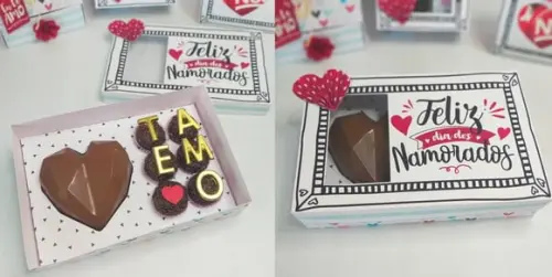 Arquivo Silhouette Caixa Coração Lapidado 6 Doces Namorados