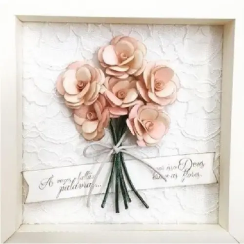 Quadro com Flores Arquivo Silhouette Dia das Mães