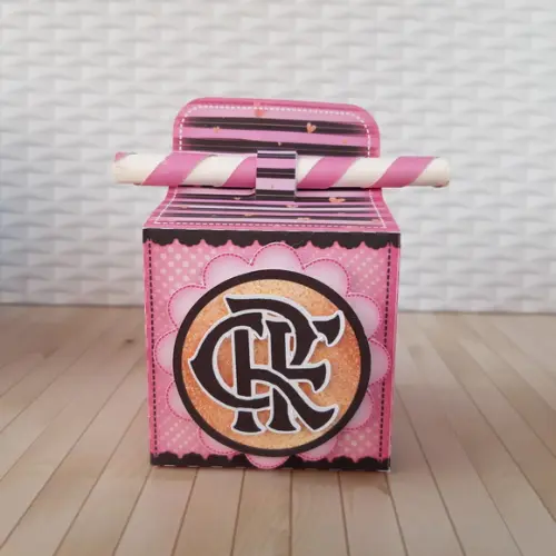 Arquivo De Corte Caixa Canudo Futebol Rosa Flamengo