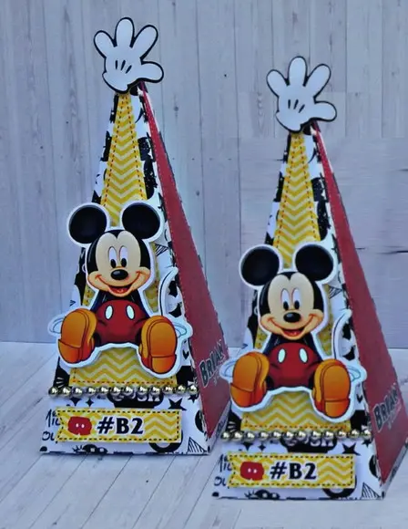 Arquivo Silhouette Caixa Piramide Mickey