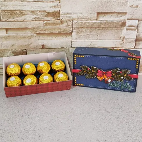 Arquivo de Corte Caixa para 8 Doces sem Cola Natal