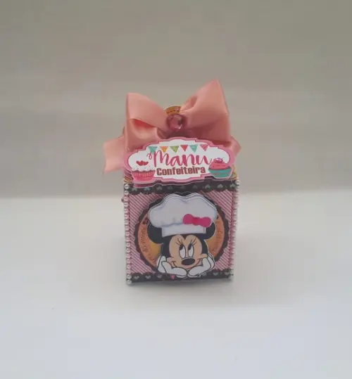 Arquivo De Corte Caixa Cubo Minnie Confeitaria