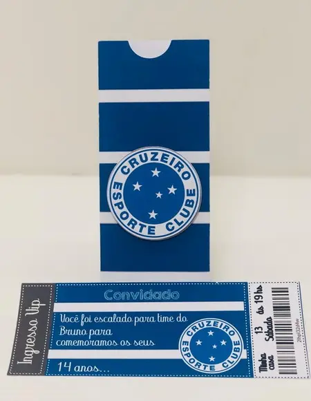 Molde Para Corte Convite Ingresso Cruzeiro Futebol
