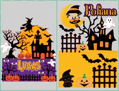 Topo de Bolo Camadas Halloween 2 Arquivos Studio