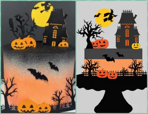Topo de Bolo Camadas Halloween Arquivo Studio