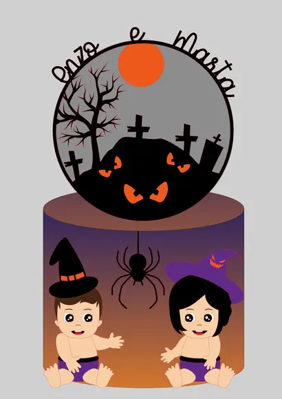 Topo Bolo Camadas Meu Primeiro Halloween Arquivo Studio
