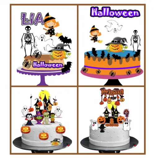 Topo de Bolo Halloween (não Camadas) 2 Arquivos