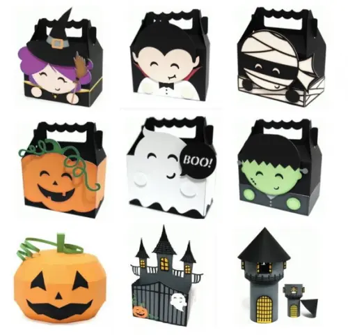 Arquivo Silhouette Kit Caixinhas Halloween Dia das Bruxas
