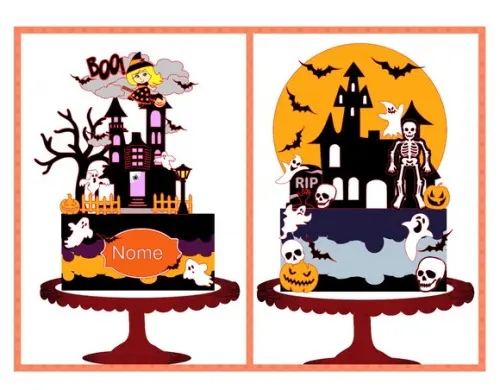 Topo de Bolo Camadas Halloween 2 Arquivos Studio