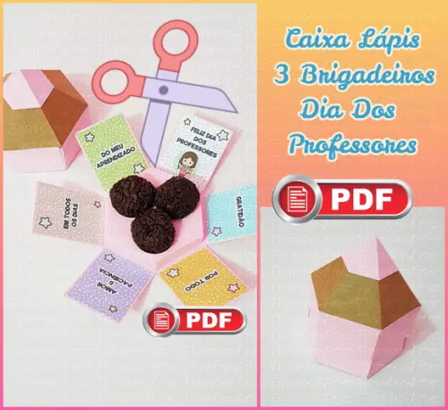 Arquivo em pdf Caixa Explosão Lápis Dia dos Professores